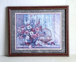 Home interiors “Bouquet and Birdcage” by the artist Barbara Mock