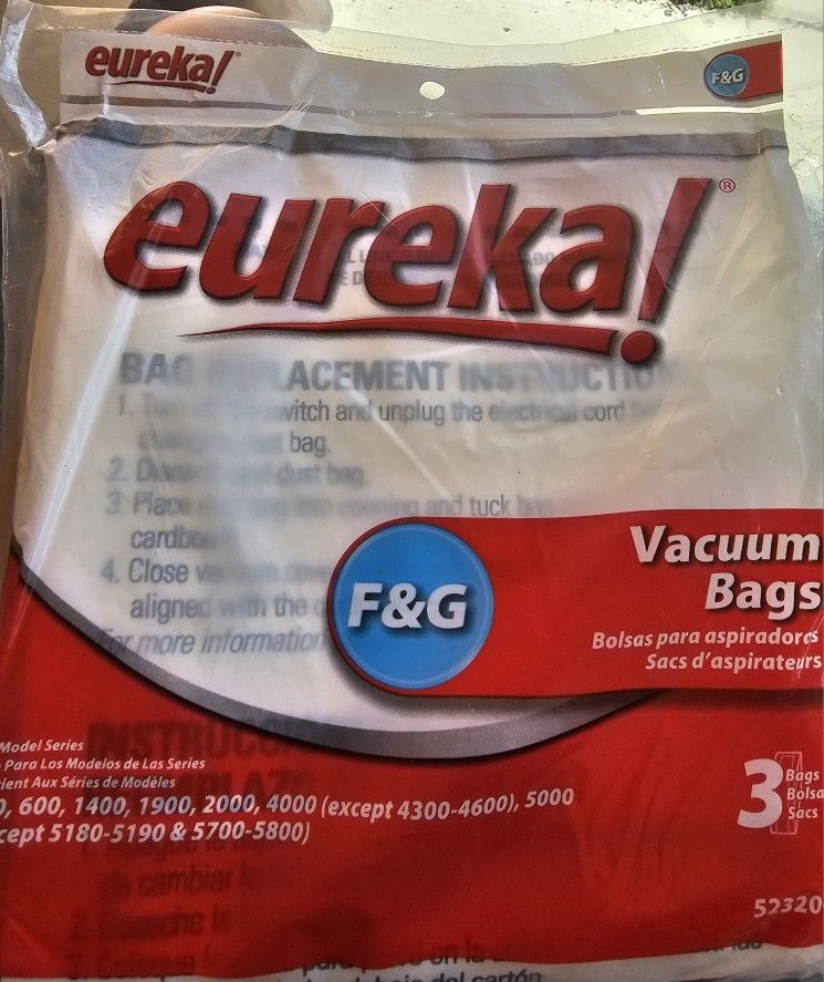 3 Genuine Disposable Eureka Vacuum Cleaner Bags 52320C Style F & G New Sealed