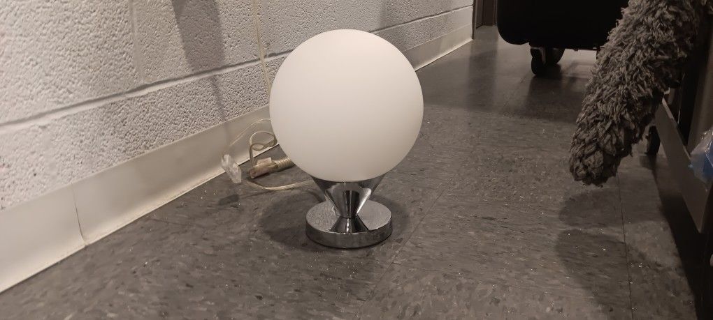 Rare George Kovacs Mid-Century Modern Table Lamp Chrome w/ Globe