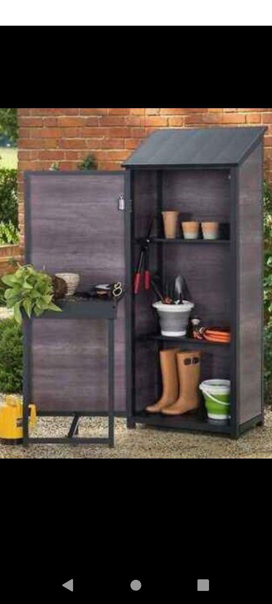 Brown  metal Storage Shed  (NEWi In A Box)