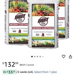 Brut Organic Worm Castings for Plants 30 LB – Natural Nutrients, Fertility Builder, Plant Food for Potting Soil and Garden Soil – Indoor and Outdoor U