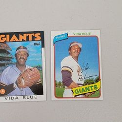 Old Vida Blue baseball cards