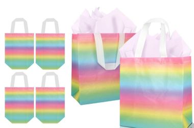 20 Pcs Rainbow Pastel Non-woven Gift Bags