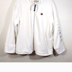 Tommy Hilfiger White Plus Size Fleece Jacket 1X