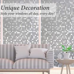 3D Window Film Big Mosaic Privacy Window Film Decorative Film Static