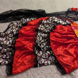 Sugar Skull Skirt and Leggings, Headband 