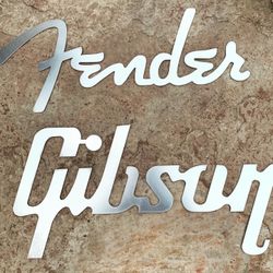 Fender guitar, Gibson guitar logos