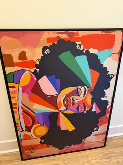 Large Framed Pop Art Portrait Canvas Print