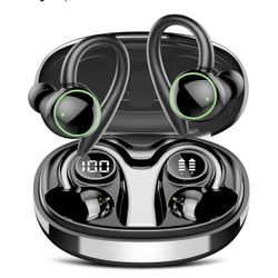 Wireless Earbuds, Bluetooth 5.4 Headphones Sport, Over Ear Buds With ENC Noise Cancelling Mic, 48H, Wireless Earphone With Earhooks, Stereo Deep Bass,