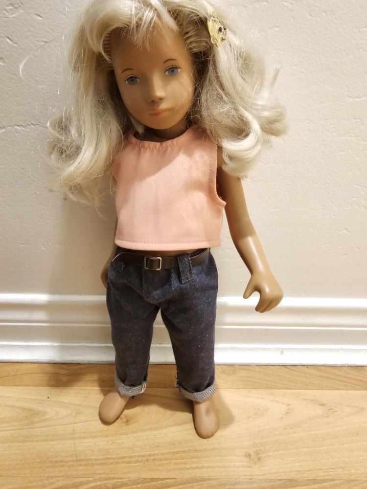 Vintage Sasha Doll Blond Head Blue Good Condition