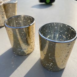 Glass Gold Candle Holders