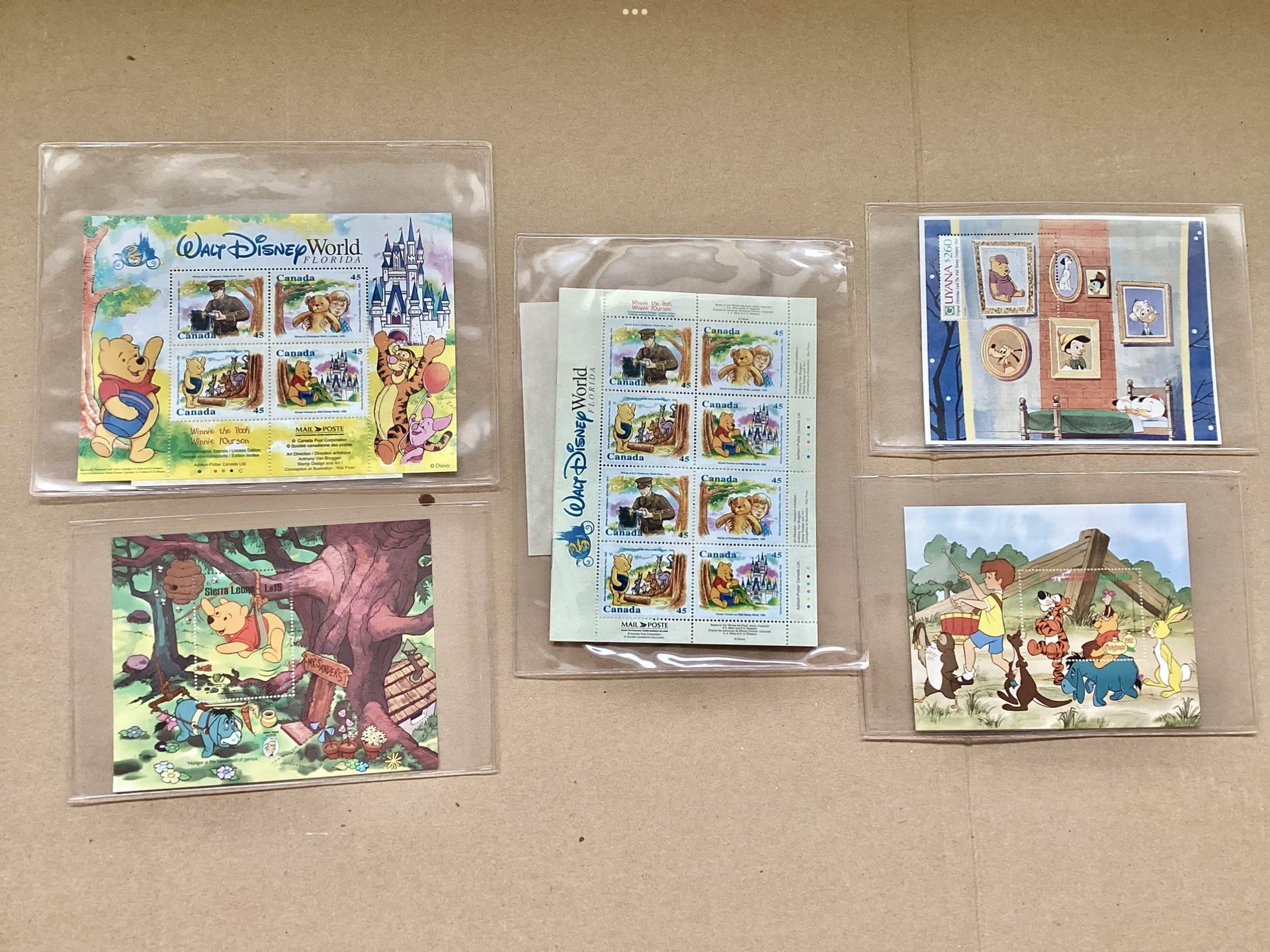 Vtg. Winnie The Pooh Complete Set Of 23 Stamps Certificate Of Authenticity