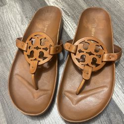 Tory Burch Miller Cloud Sandals In Bourbon Miele Size 9 