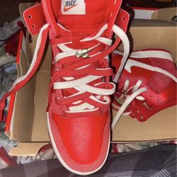 Red Nike Dunks High Tops