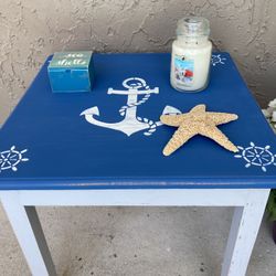 Pretty Navy Blue Side Table 