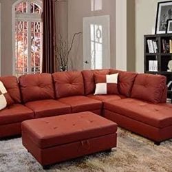 BRAND NEW SECTIONAL COUCH WITH OTTOMAN IN ORIGINAL BOX