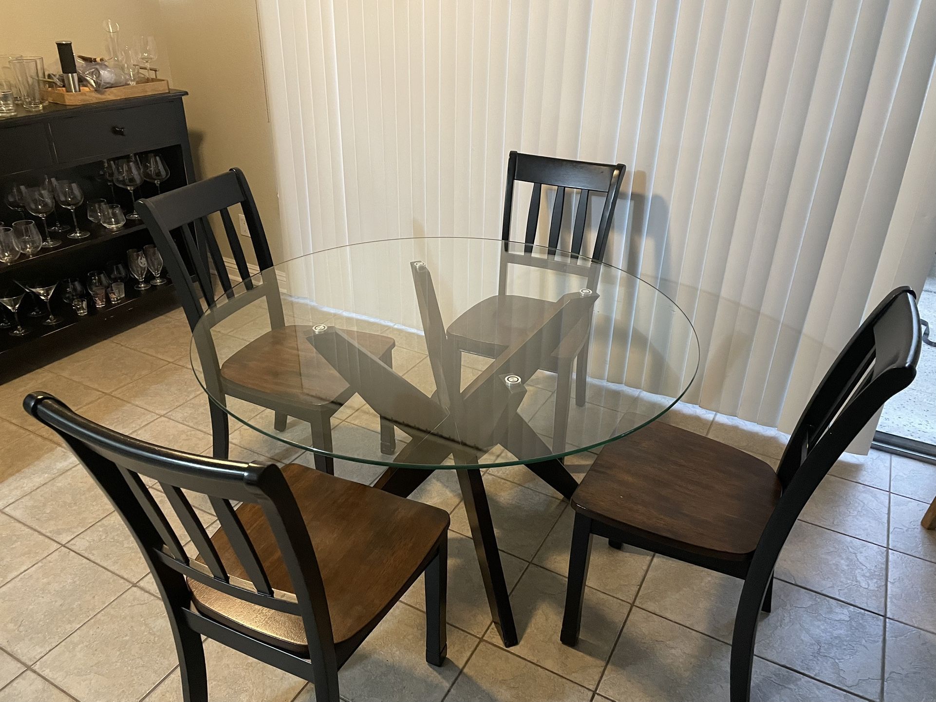 Glass Kitchen Table & Chairs