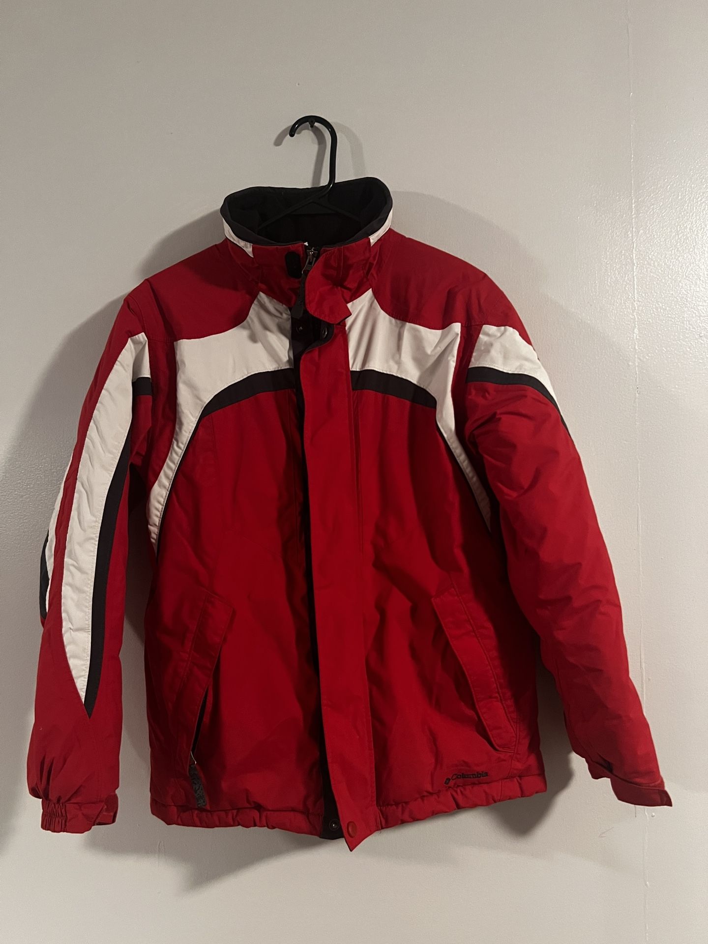Columbia OmniTech Waterproof Breathable Ski Red Jacket Size 14/16 YOUTH 
