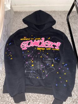 Black and pick sp5der hoodie