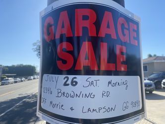 GARAGE SALE SATURDAY JULY 26 12346 BROWNING RD GARDEN GROVE 92840