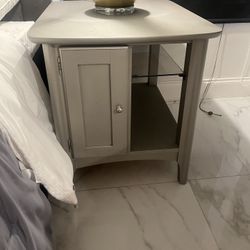 2 Solid Wood Painted Matte Silver  Nightstands 19”w X 24”h X 25”d