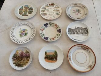 9pc Various Decorative Plates and Saucers