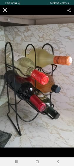 Black metal wine rack from The Container Store