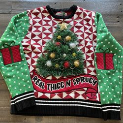 Women’s Christmas Sweater Spencer’s Workshop Thick n Sprucy— Size M