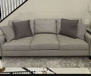 Custom Bernhardt gray sofa