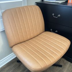 Brown Faux Leather Home Office Chair 