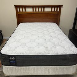 Full Bed, Sealy Clean Mattress, Boxspring 🚚 extra Cama doble, colchón limpio, somier y barandillas