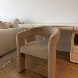 Modern Velvet Khaki Arm Chair