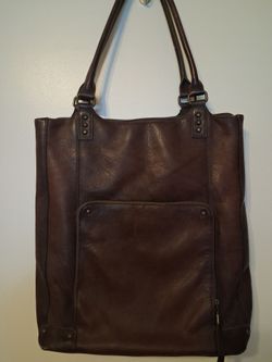 Leather Tote Dark Brown