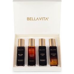 Bella Vita Luxury Long Lasting Perfume Gift Set for Man | 4x20ml | Gifts for Men | Woody, Citrusy, Oud, Premium Fragrance Scent | KLUB, OUD, CEO, G.O.