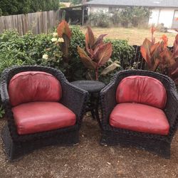 Rattan Chairs & Table