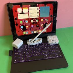 Apple IPad 9th Generation (10.2” Retina /Touch ID /IOS 26/ 2021 Model) 64GB with Pen, Keyboard  & Accessories