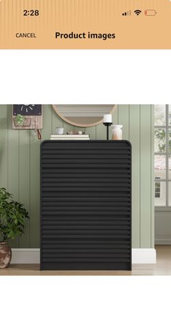 Black Tall Dresser with Louvered Front