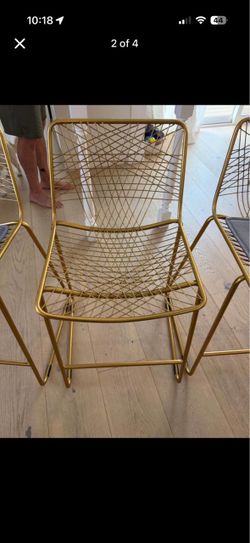 CB2 brass counter stools 2 or 4 to sell