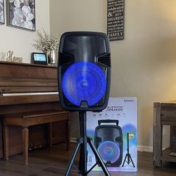 15” IQSound Bluetooth Rechargeable Speaker With Microphone and LED Lights Display . Brand NEW……..
