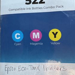 Epson Eco Tank Printers 522 Three Pack Color Ink Refill