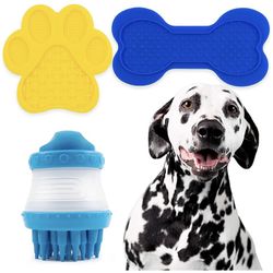 NEW Pet Lick Mat and Slow Feeder - Pad Dog Cat Perfect for Training Bathing & Grooming Fun Bowl Boredom & Anxiety Reduction Dispensing Food Treats Yog