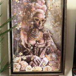 Luxury Fashion Rococo Woman Framed Art Print- Wall decor