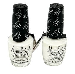 OPI Lot 2 Glitter Off Natural Nail Base Coat White Shade NT B01 0.5oz