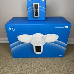 PRICE FIRM Ring Wired Doorbell Pro (Video Doorbell Pro) with Ring Floodlight Cam Wired (White)