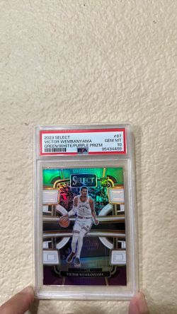 Victor wembanyama rookie 2023 select psa 10 green white purple Prizm