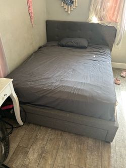 Queen bed frame and mattress