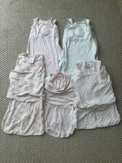 Sleep sack/swaddle bundle! 6 items! Halo, Nested bean, Merlin’s Magic sleepsuit