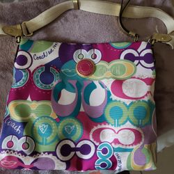 Rare Coach Authentic Multi Color Large Purse