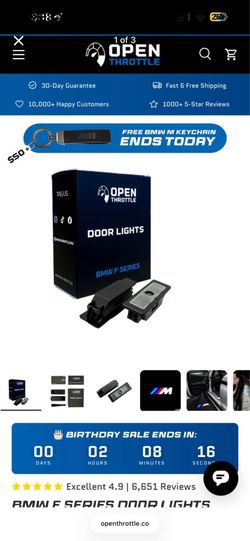 Open throttle BMW door lights