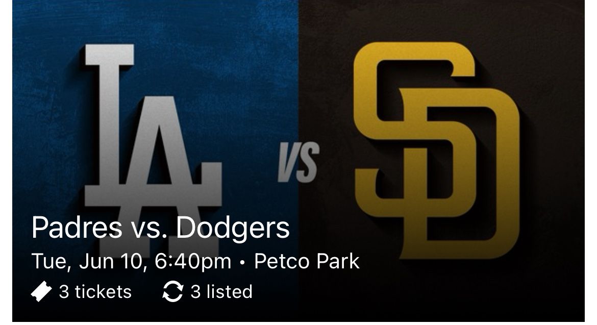 Dodger Vs Padres Tickets 6/10/25